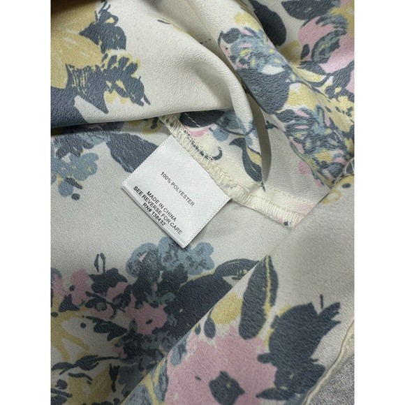 ModCloth Women M Shirt Blouse Top Blue Pink Floral‎ Sheer Short Sleeve - Picture 6 of 6